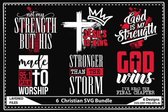 6 Christian SVG Bundle: A Versatile Graphics Set for T-Shirt Designs