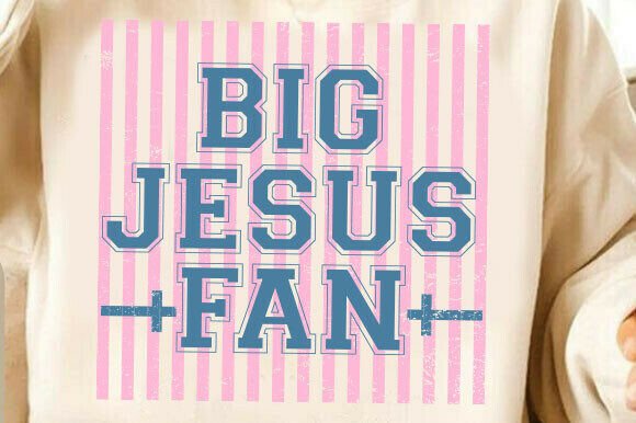 Big Jesus Fan Preppy Stripes: A Charming T-Shirt Design