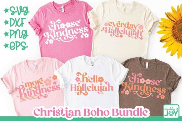 Christian Boho Quote Bundle, Perfect for T-Shirt Designs and Graphics