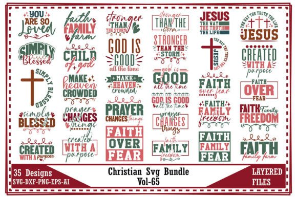 Christian Svg Bundle Vol-65: Perfect for T-Shirt Designs & Graphics
