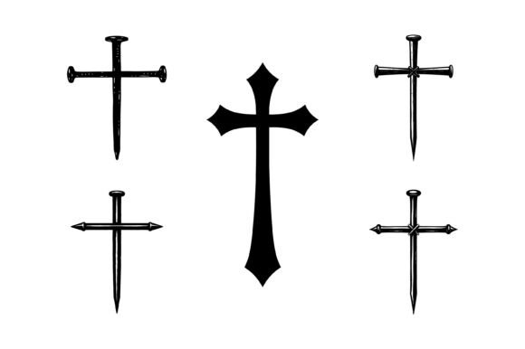 Crucifix Nail Cross Graphics for T-Shirt Designs
