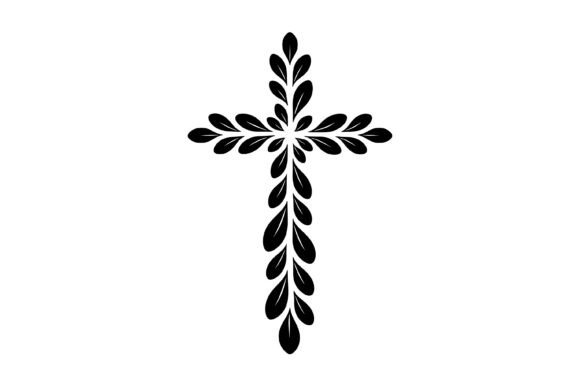Floral Leaf Christian Cross Silhouette Review