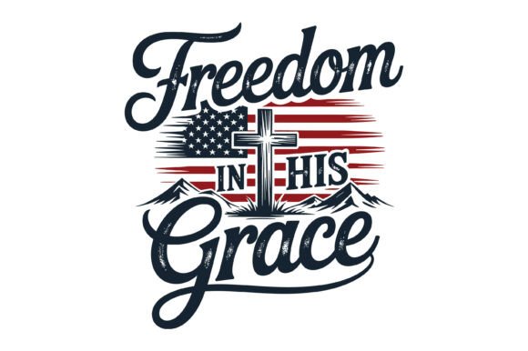 Freedom in His Grace: A Versatile Christian T-Shirt Design Graphics