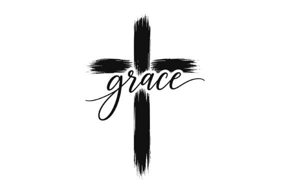 Grace Cross Minimal Christian Design: Graphics for T-Shirts and More