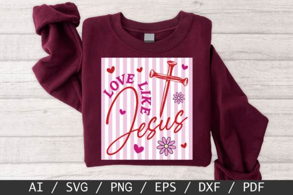 Love Like Jesus Christian Striped SVG for T-Shirt Designs