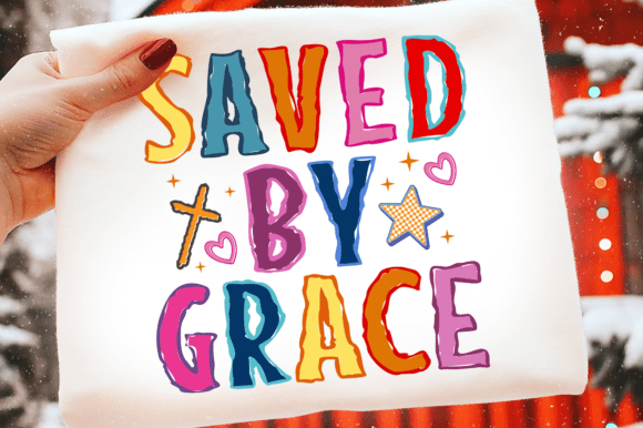 Review: Saved by Grace Svg, Retro Christian Graphics for T-Shirts