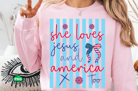 Stripes She Loves Jesus SVG: A Perfect 4th of July T-Shirt Design